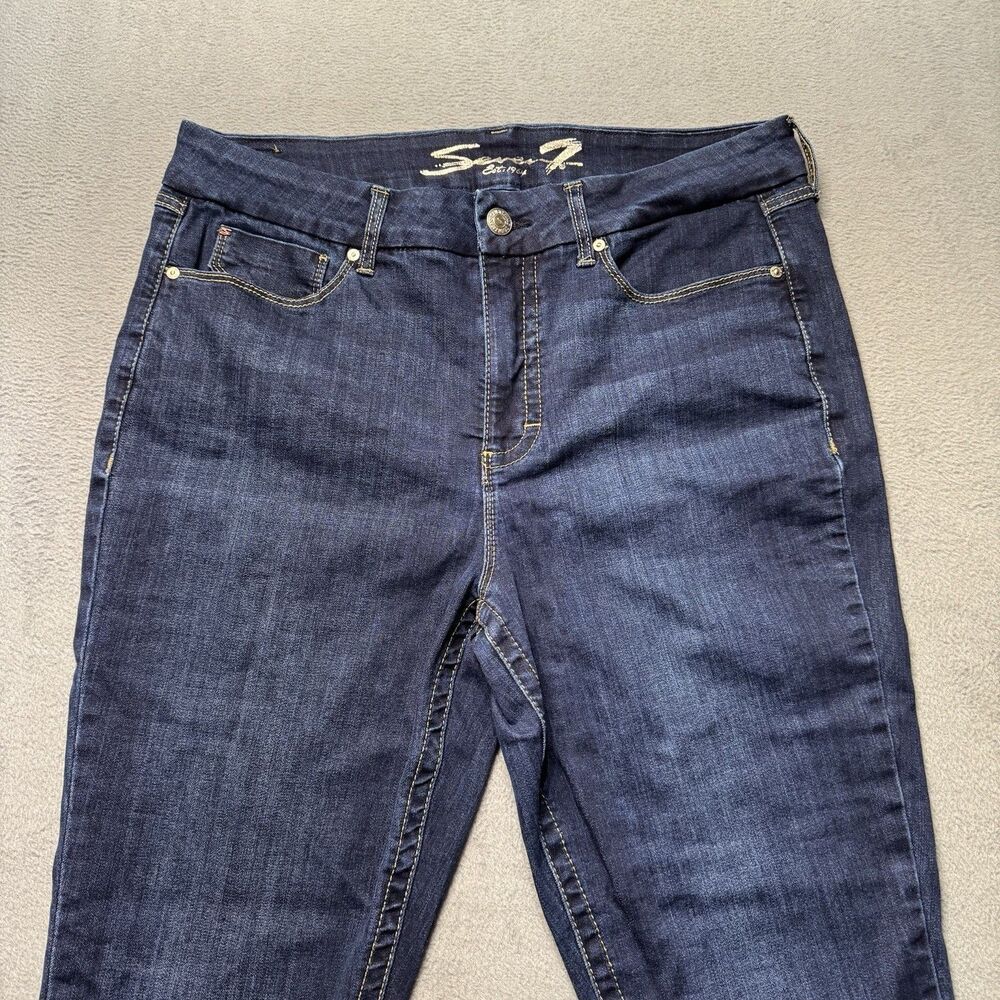 Seven7 Womens 16 High Rise Skinny Jeans Blue Dark Wash Stretch Tummyless EUC - Picture 3 of 14